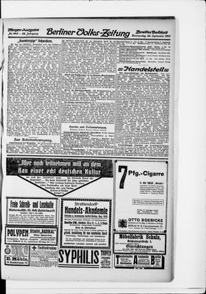 Berliner Volkszeitung vom 22.09.1910