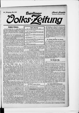 Berliner Volkszeitung vom 26.09.1910
