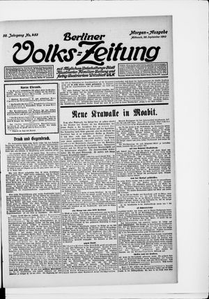Berliner Volkszeitung on Sep 28, 1910