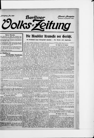 Berliner Volkszeitung vom 09.11.1910
