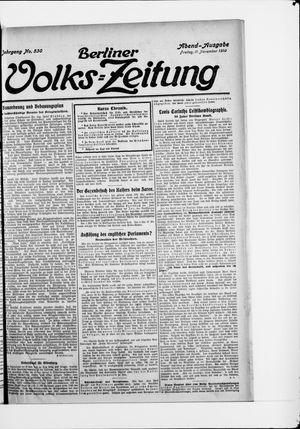 Berliner Volkszeitung vom 11.11.1910