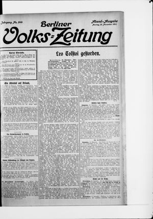 Berliner Volkszeitung vom 21.11.1910