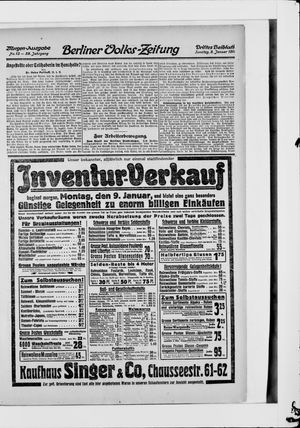Berliner Volkszeitung vom 08.01.1911