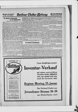 Berliner Volkszeitung vom 10.01.1911
