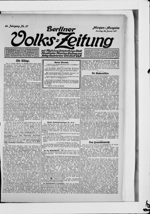 Berliner Volkszeitung vom 22.01.1911