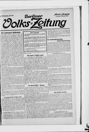Berliner Volkszeitung vom 27.01.1911