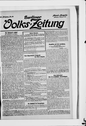 Berliner Volkszeitung vom 01.02.1911