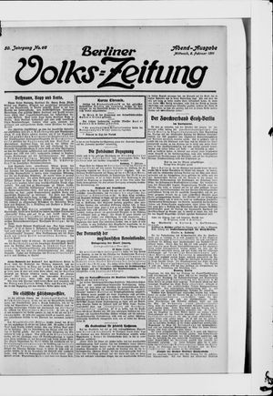 Berliner Volkszeitung vom 08.02.1911