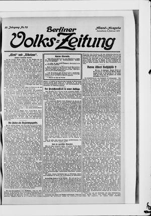 Berliner Volkszeitung on Feb 11, 1911