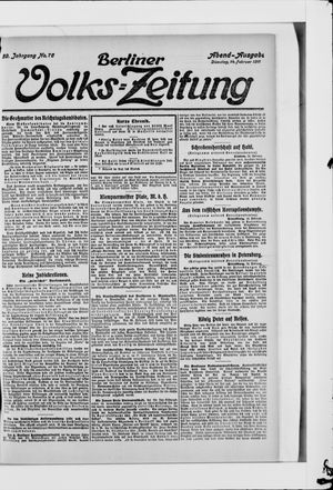 Berliner Volkszeitung on Feb 14, 1911
