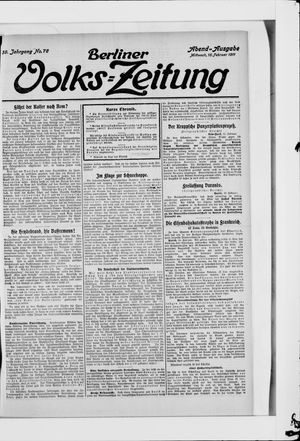 Berliner Volkszeitung vom 15.02.1911