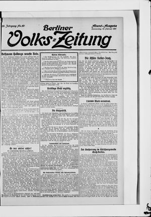 Berliner Volkszeitung vom 16.02.1911