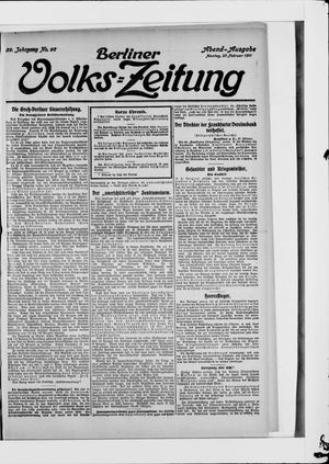 Berliner Volkszeitung vom 27.02.1911