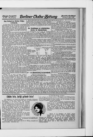 Berliner Volkszeitung vom 09.04.1911
