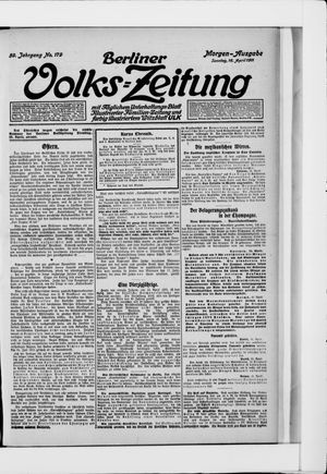 Berliner Volkszeitung vom 16.04.1911