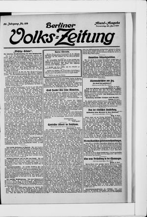 Berliner Volkszeitung vom 20.04.1911