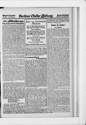 Berliner Volkszeitung vom 26.04.1911