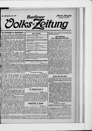 Berliner Volkszeitung on May 8, 1911