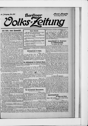 Berliner Volkszeitung vom 15.06.1911