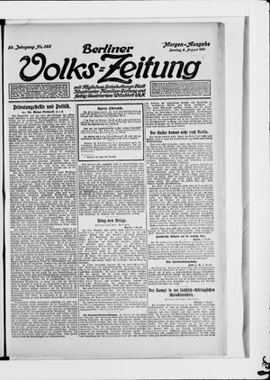 Berliner Volkszeitung vom 06.08.1911