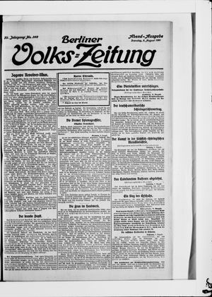 Berliner Volkszeitung vom 08.08.1911