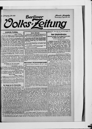 Berliner Volkszeitung vom 07.09.1911