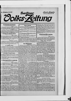 Berliner Volkszeitung vom 11.09.1911