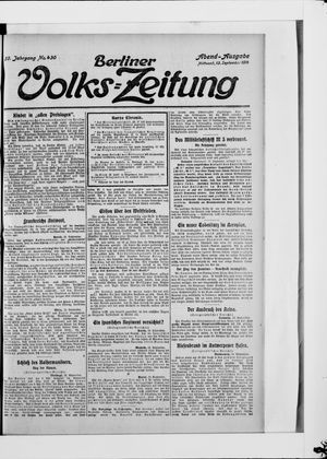 Berliner Volkszeitung on Sep 13, 1911