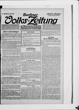 Berliner Volkszeitung vom 15.09.1911