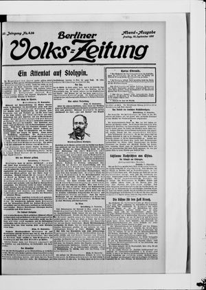 Berliner Volkszeitung vom 15.09.1911