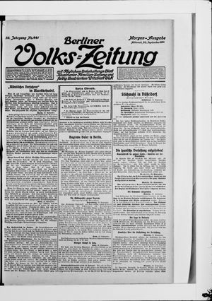 Berliner Volkszeitung on Sep 20, 1911