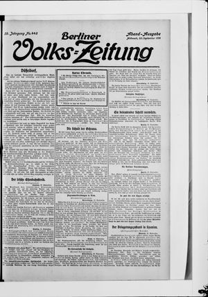 Berliner Volkszeitung on Sep 20, 1911