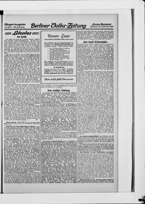 Berliner Volkszeitung on Sep 27, 1911