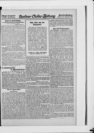 Berliner Volkszeitung vom 27.09.1911