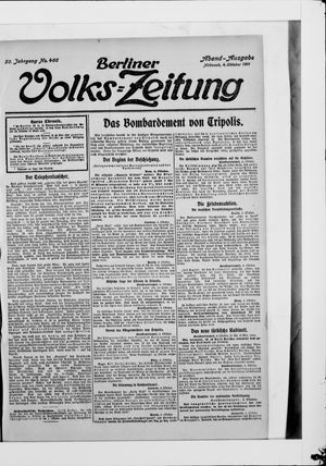 Berliner Volkszeitung vom 04.10.1911