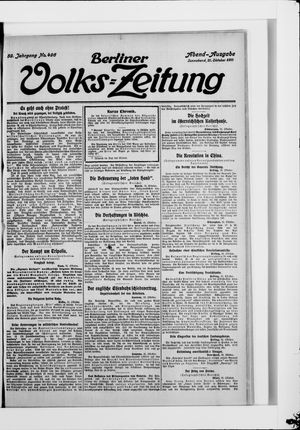 Berliner Volkszeitung vom 21.10.1911