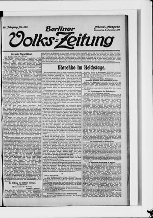 Berliner Volkszeitung vom 09.11.1911