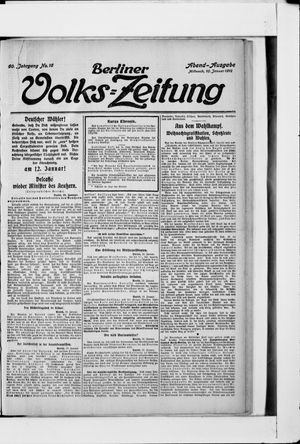 Berliner Volkszeitung on Jan 10, 1912