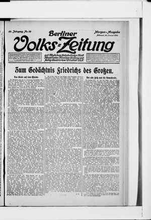 Berliner Volkszeitung vom 24.01.1912