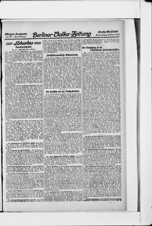Berliner Volkszeitung vom 08.02.1912