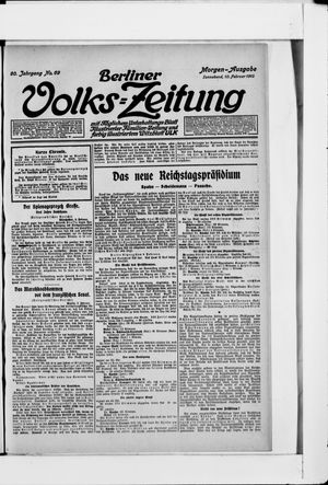 Berliner Volkszeitung vom 10.02.1912