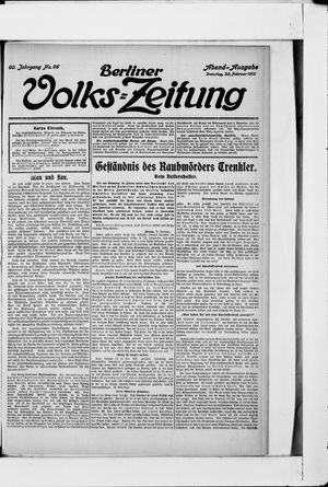 Berliner Volkszeitung on Feb 20, 1912