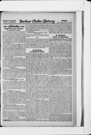 Berliner Volkszeitung on Feb 22, 1912