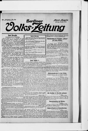 Berliner Volkszeitung vom 15.04.1912