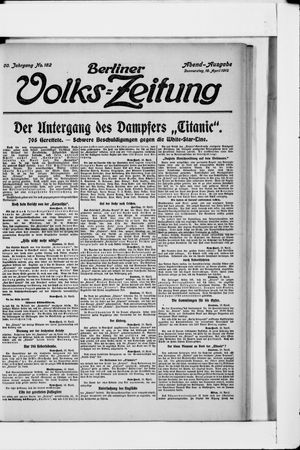Berliner Volkszeitung vom 18.04.1912
