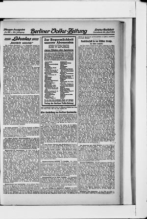 Berliner Volkszeitung vom 20.04.1912