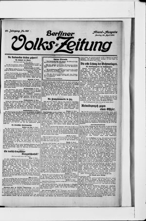 Berliner Volkszeitung on Apr 22, 1912