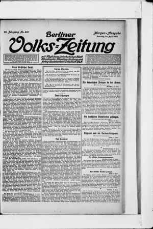 Berliner Volkszeitung vom 30.04.1912