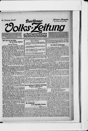 Berliner Volkszeitung vom 27.06.1912