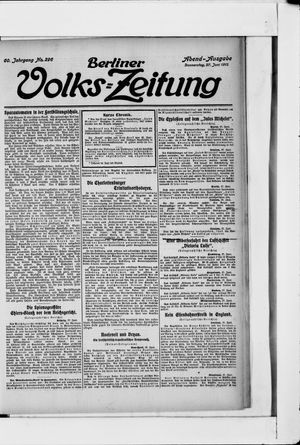Berliner Volkszeitung vom 27.06.1912